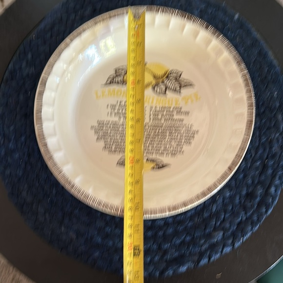 🍋 Vintage Jeannette USA Ceramic Lemon Meringue Pie Recipe Plate - Picture 3 of 3